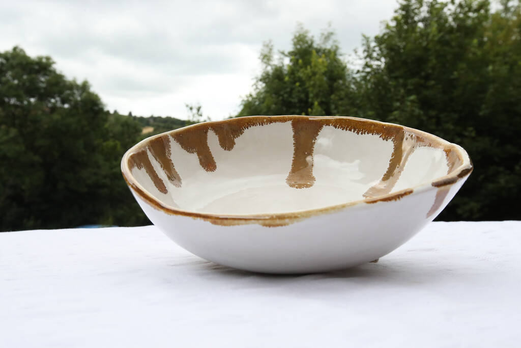 Handmade Ceramic Large Serving Bowl And Four Bowls By Rachel Collyer Ceramics