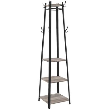 Coat Stand Coat Rack Coat Tree With Hooks And Shelves, 4 of 8