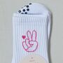 'Peace And Love' Pilates Grip Socks, thumbnail 3 of 3