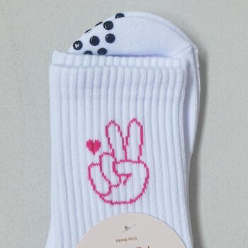 'Peace And Love' Pilates Grip Socks, 3 of 3