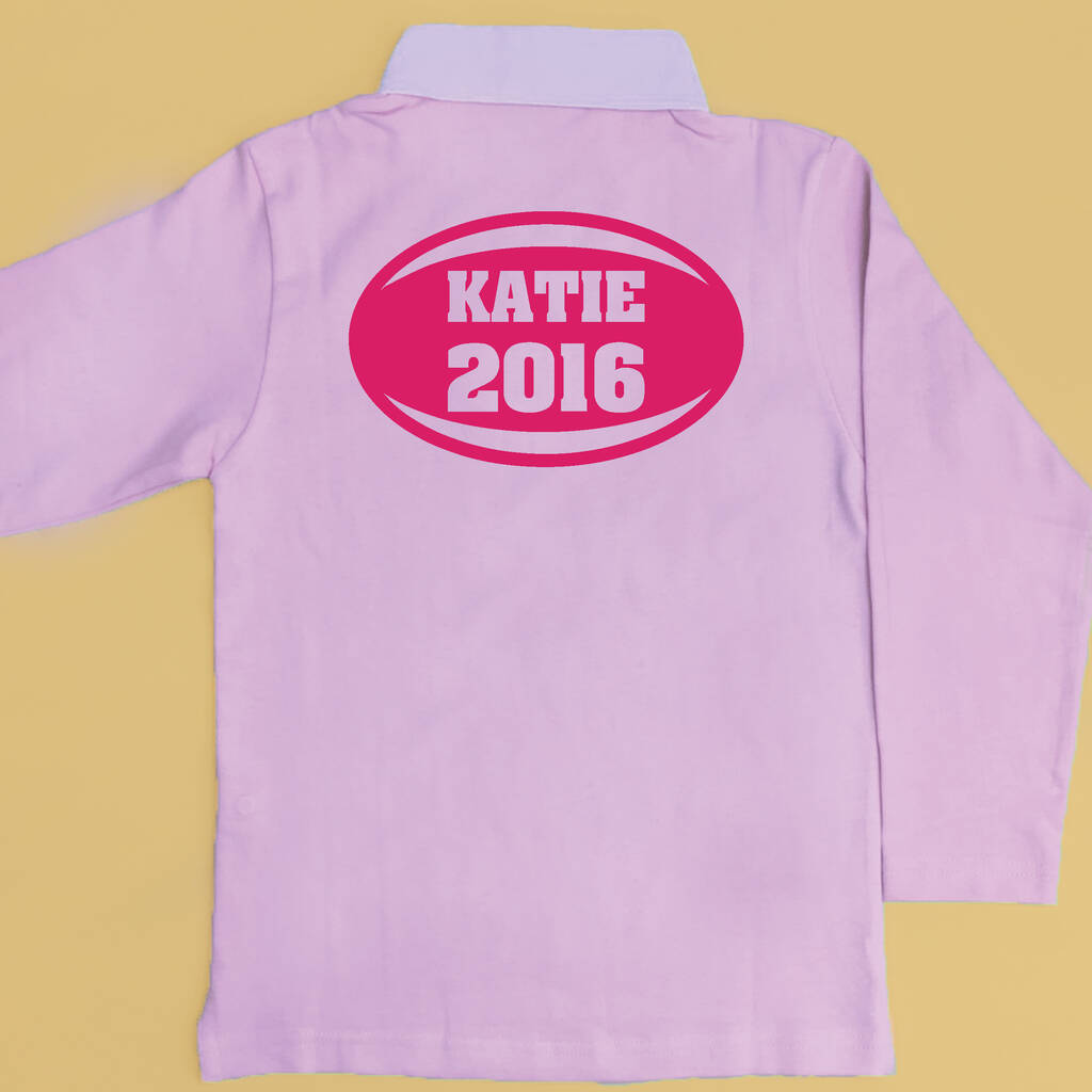 Personalised Pink Girls Rugby Shirt, 1 of 6