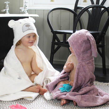 Personalised Hooded Baby Bath Towel Bear, 7 of 12