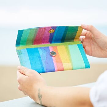 Recycled Plastic Rainbow Clutch Purse, 3 of 6