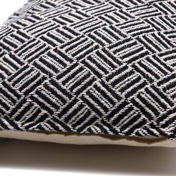 Classic Cushion Cover Criss Cross Black 40x40cm, 4 of 4