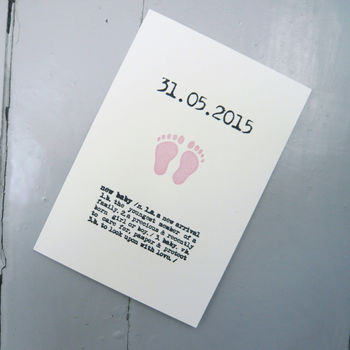 Personalised New Baby Date Card, 6 of 6