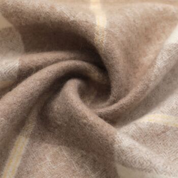 Checked Cashmere Stole Creamy And Beige, 2 of 3