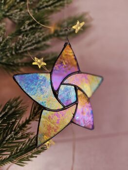 Iridescent Golden Star Ornament, 3 of 5