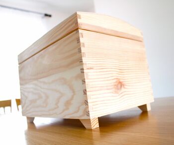 Wooden Storage Box With Lid 35cm X25cm X25cm, 4 of 5