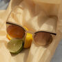 Beige Cat Eye Sunglasses With Brow Line, thumbnail 3 of 3