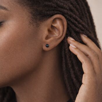 Sterling Silver Black Freshwater Pearl Micro Stud Earrings – 3mm, 4 of 4
