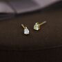 Extra Tiny Droplet Cz Stud Earrings In Sterling Silver, thumbnail 5 of 11
