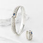 Ethereal Galaxy Pearl, Labradorite Silver Spinning Ring, thumbnail 7 of 10