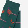 Men's Pheasant Print Bamboo Socks Green, thumbnail 3 of 3