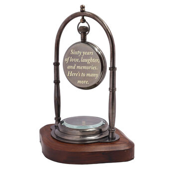 Personalised Desk Clock With Compass, 8 of 12