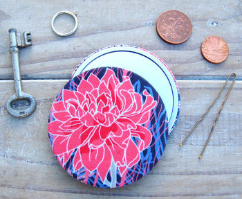 Nancy Silk Covered Compact Mirror, 2 of 6
