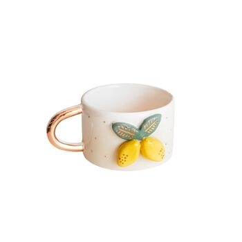 Handmade Lemon Ceramic Mug With Gold Handle, 2 of 3