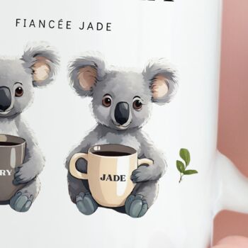 Personalised Cute Koala Tea Couples Mug, 2 of 7