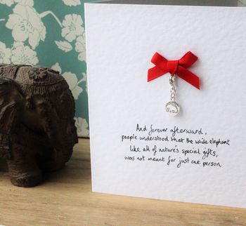 Sterling Silver Elephant Charm Card, 2 of 6