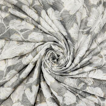 Luxurious Gold Metallic Ginkgo Leaf Print Scarf, 2 of 2