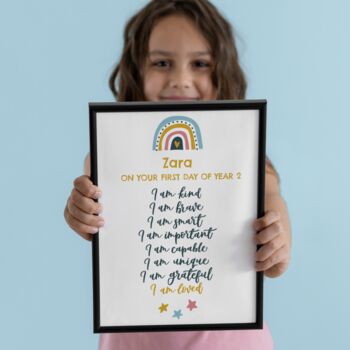 First Day Of School Gift / Nursery Affirmations Print, 2 of 7