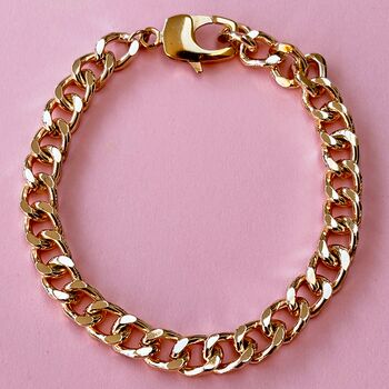Marlow Chunky Chain Unisex Bracelet With Squared Clasp, 3 of 4