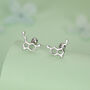 Happiness Molecules Serotonin 18 G Screw Back Stud Earrings With Ball Backs, thumbnail 1 of 12