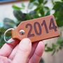 Personalised Birthday Year Leather Key Fob, thumbnail 3 of 6