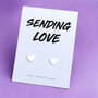 Sending Love Sterling Silver Heart Earrings, thumbnail 1 of 3