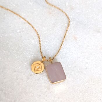 The Duo Rose Quartz Necklace, 2 of 9