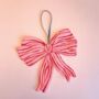 Striped Bow Felt Hanging Decoration For Valentine's, thumbnail 1 of 4