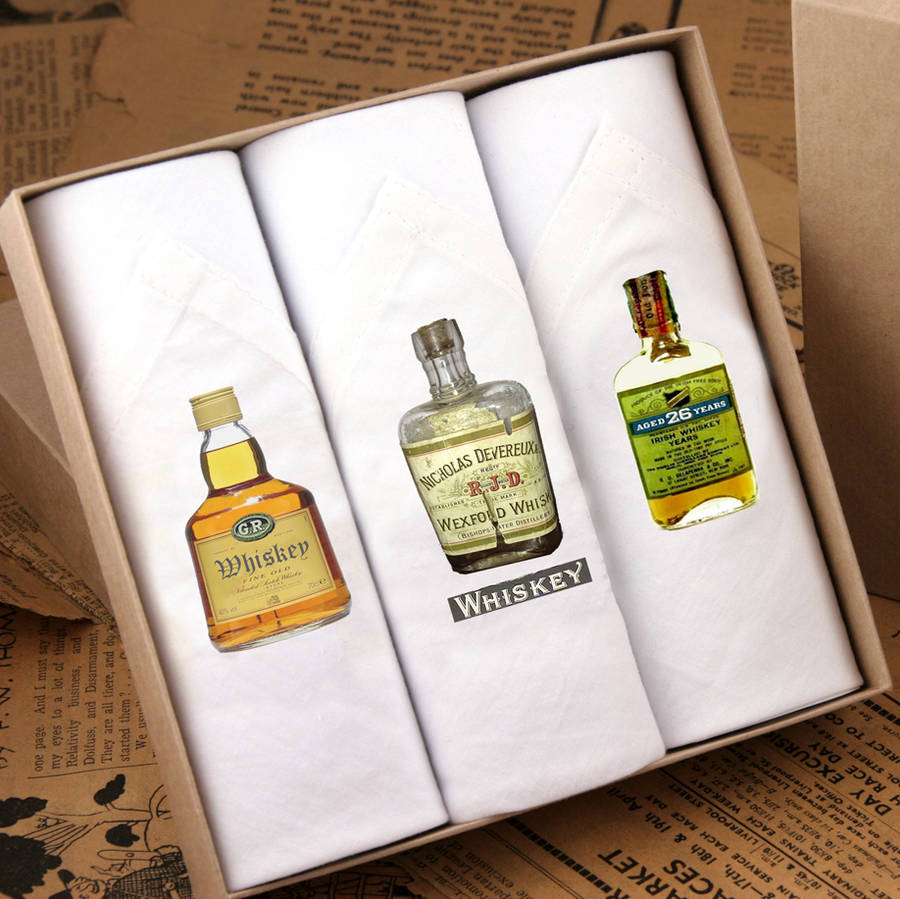 Box Of Men's Hankies: Whiskey, 1 of 2