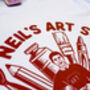 'As Seen On Tv' Neil's Art School Screen Printed T Shirt, thumbnail 2 of 3