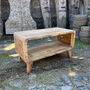 Handcrafted Wood Coffee Table Media Stand, thumbnail 1 of 4
