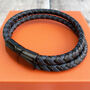 Tread Leather Bracelet Black And Blue, thumbnail 3 of 3