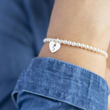Personalised Heart Pearl Bracelet, 3 of 8