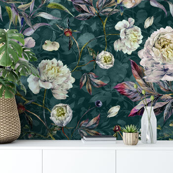 Peonies And Foliage Wallpaper, 3 of 4