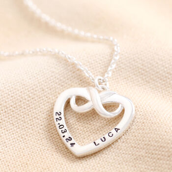 Personalised Sterling Silver Infinity Heart Necklace, 5 of 5