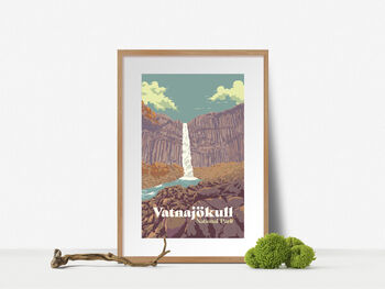 Vatnajokull National Park Iceland Travel Poster Print, 4 of 8