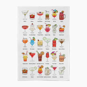 Illustrated Cocktails Tea Towel, 2 of 3