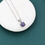 Sterling Silver Tiny Dark Purple Opal Pendant Necklace, thumbnail 4 of 11