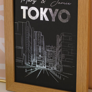 Personalised Tokyo Foiled Print Travel Gift For Couples, 4 of 5