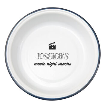 Personalised Movie Night Snacks Enamel Bowl, 7 of 7