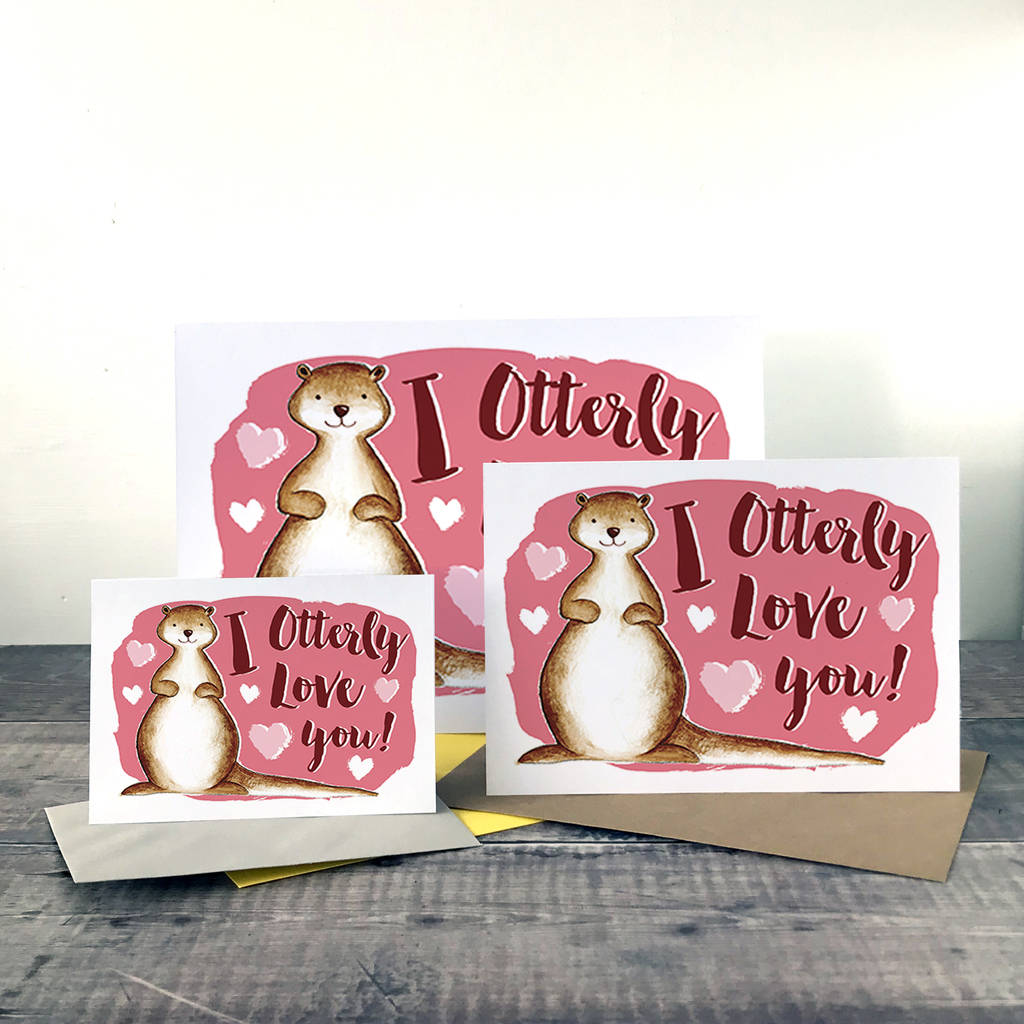 Funny Otter Valentine S Card By Alexia Claire