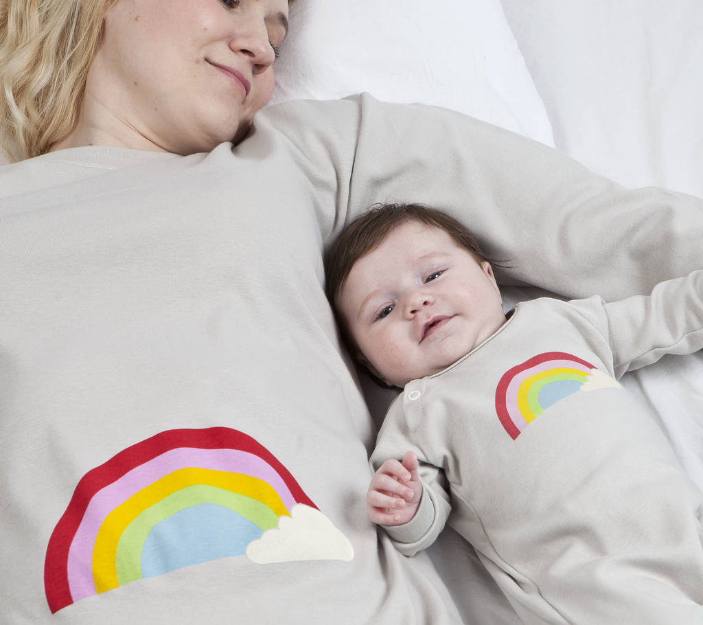 mum and baby rainbow baby gift set by pj mamma