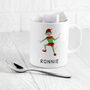 Personalised Playful Elf Christmas Polymer Mug, thumbnail 4 of 9