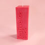 Festive As Fuck Christmas Slogan Block Pillar Candle, thumbnail 1 of 2