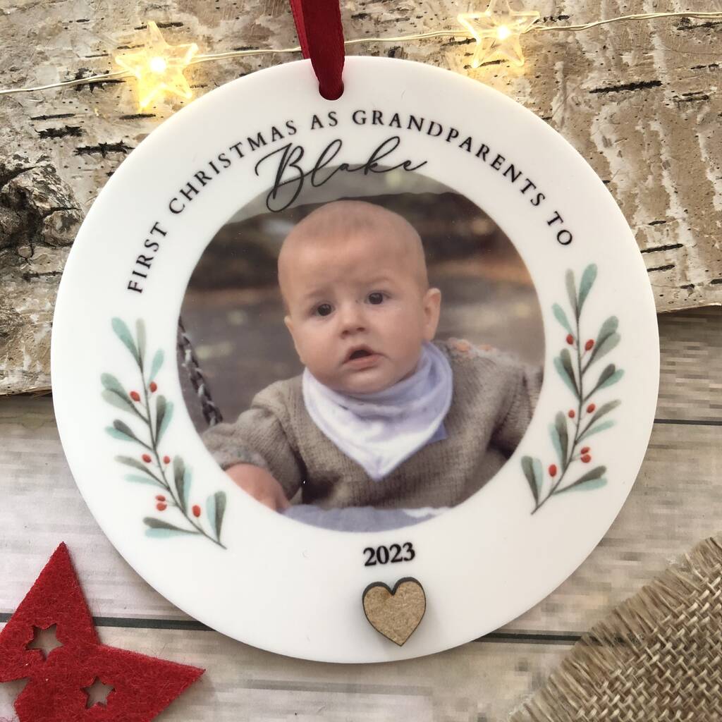 First Christmas As Grandparents Photo Decoration, 1 of 4
