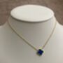 Gold Plated Blue Single Clover Necklace, thumbnail 4 of 7