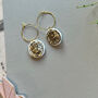 Glitter Circle Embroidered Fabric Hoop Earrings, thumbnail 3 of 3