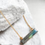 Labradorite Rectangle Necklace 18k Gold Plated Christmas Gift Present, thumbnail 2 of 6